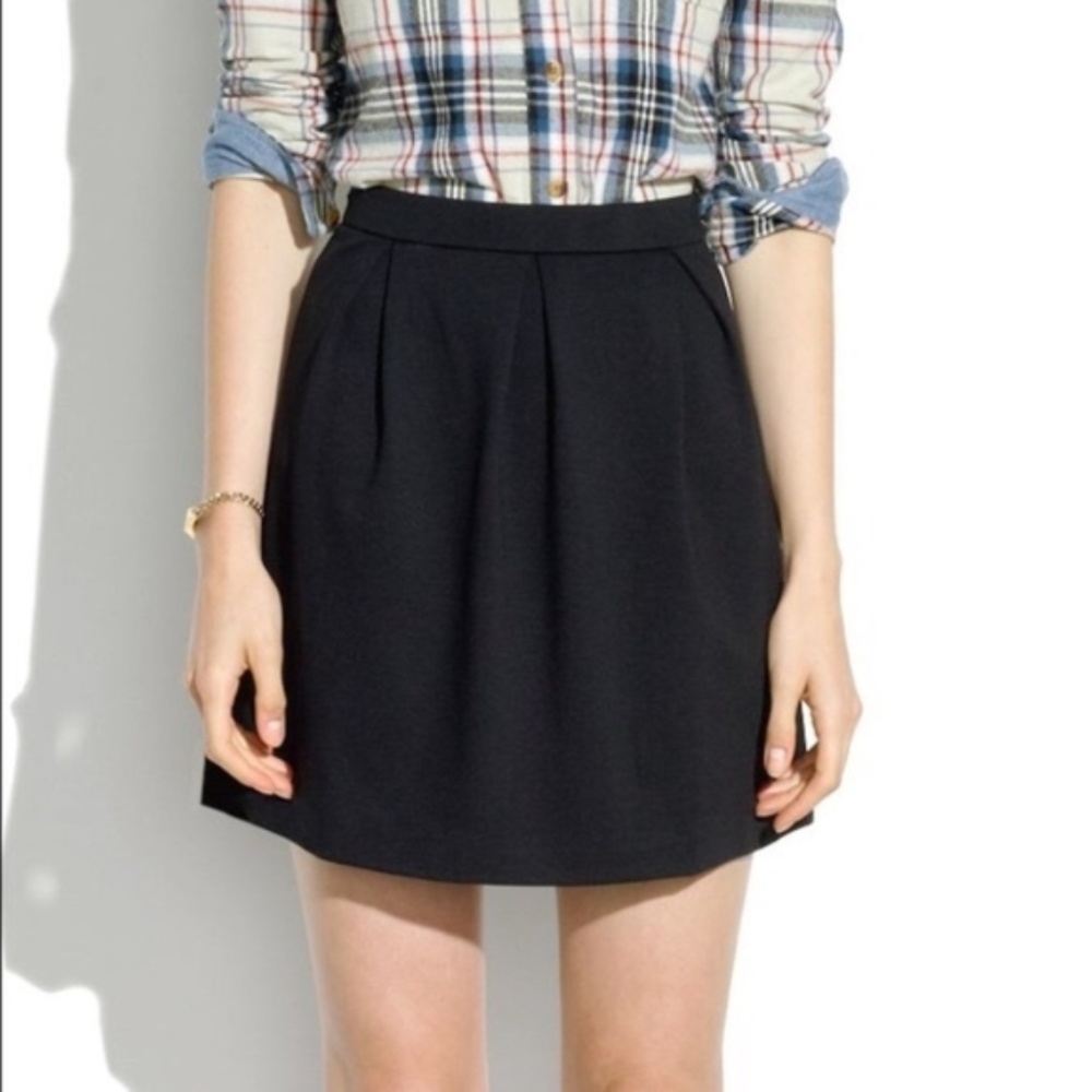 Madewell Black Textured Bristol Skirt